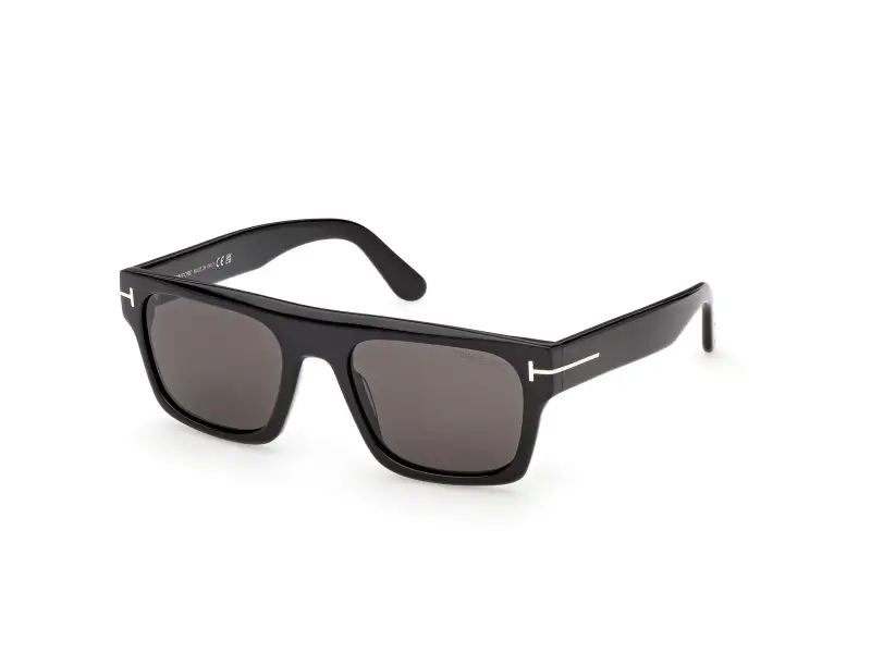 Uomo TOM FORD FT1337 CYRUS-02 01A Occhiali da sole Acetato Nero Fumo Squadrata Normale