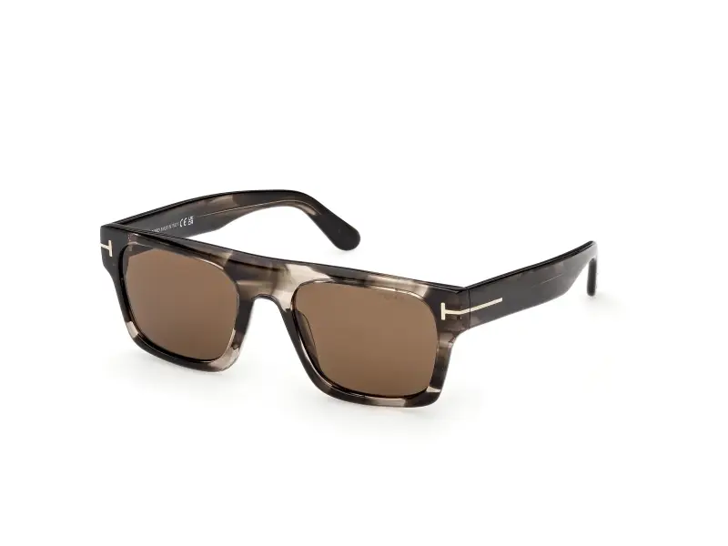 Uomo TOM FORD FT1337 CYRUS-02 55J Occhiali da sole Acetato Havana Roviex Squadrata Normale