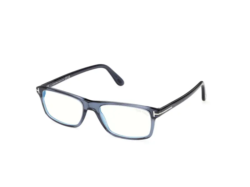 Uomo TOM FORD FT6119-B 090 Montature da vista Acetato Blu Squadrata Normale