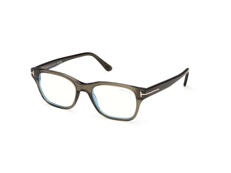 Uomo TOM FORD FT6120-B 096 Montature da vista Acetato Verde Squadrata Normale