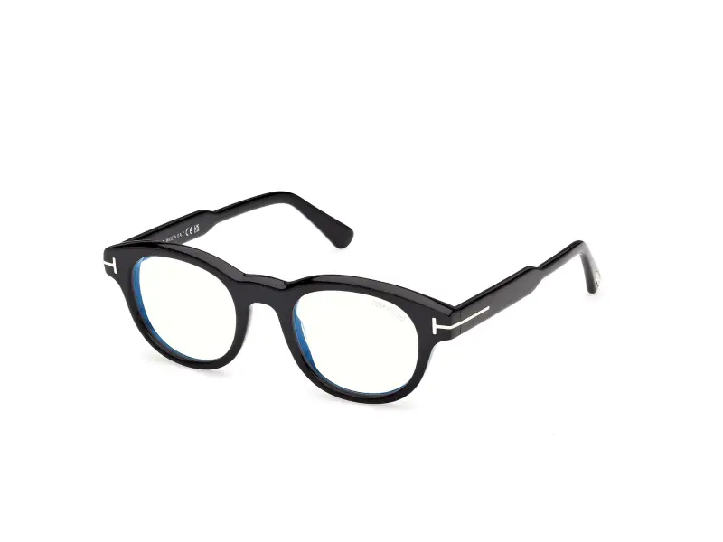 Uomo TOM FORD FT6121-B 001 Montature da vista Acetato Nero Rotonda Normale