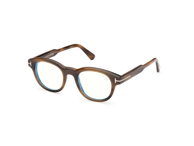 Uomo TOM FORD FT6121-B 055 Montature da vista Acetato Havana Rotonda Normale