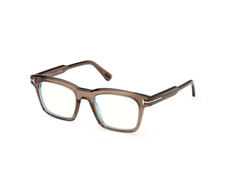 Uomo TOM FORD FT6122-B 048 Montature da vista Acetato Marrone Squadrata Normale