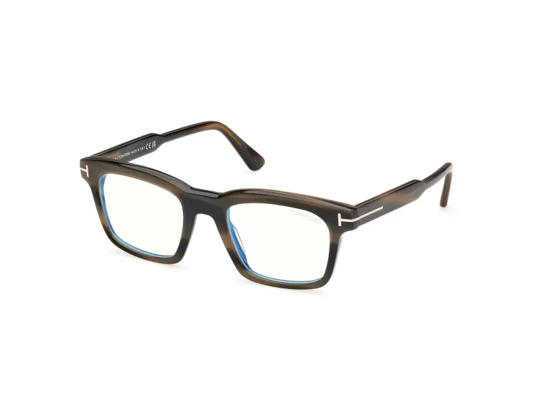 Uomo TOM FORD FT6122-B 056 Montature da vista Acetato Havana Squadrata Normale