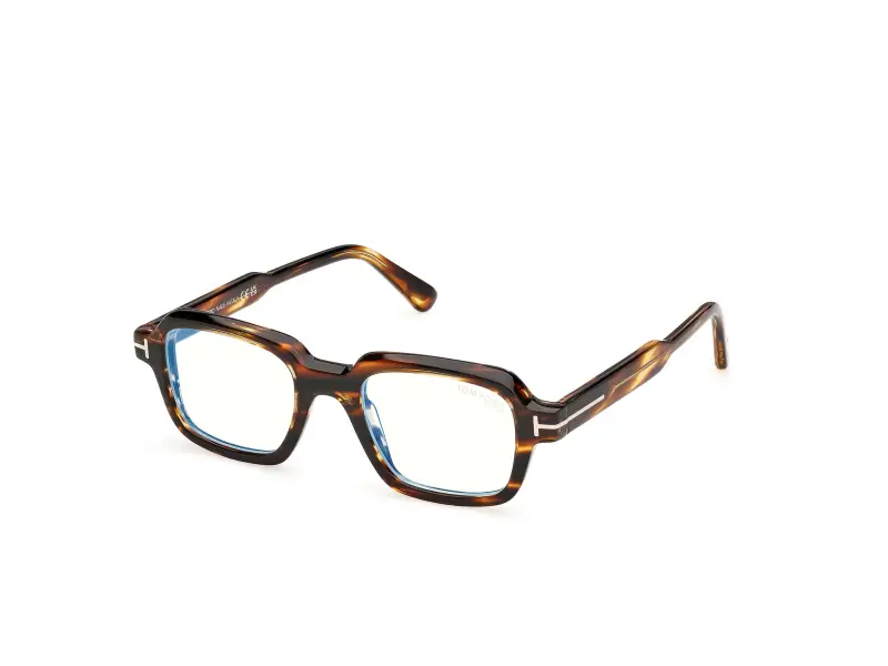 Uomo TOM FORD FT6123-B 055 Montature da vista Acetato Havana Geometrica Normale
