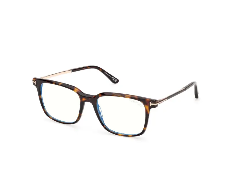 Uomo TOM FORD FT6124-B 052 Montature da vista Acetato Havana Squadrata Normale