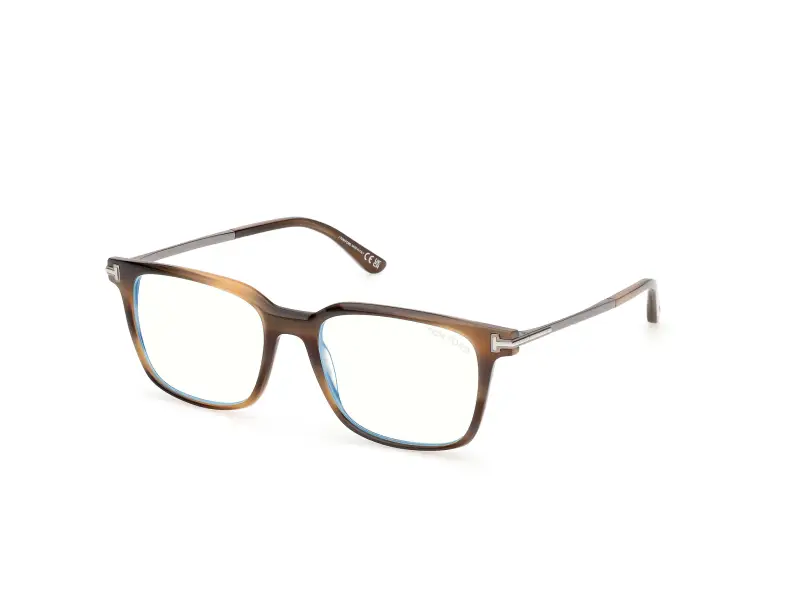 Uomo TOM FORD FT6124-B 055 Montature da vista Acetato Havana Squadrata Normale
