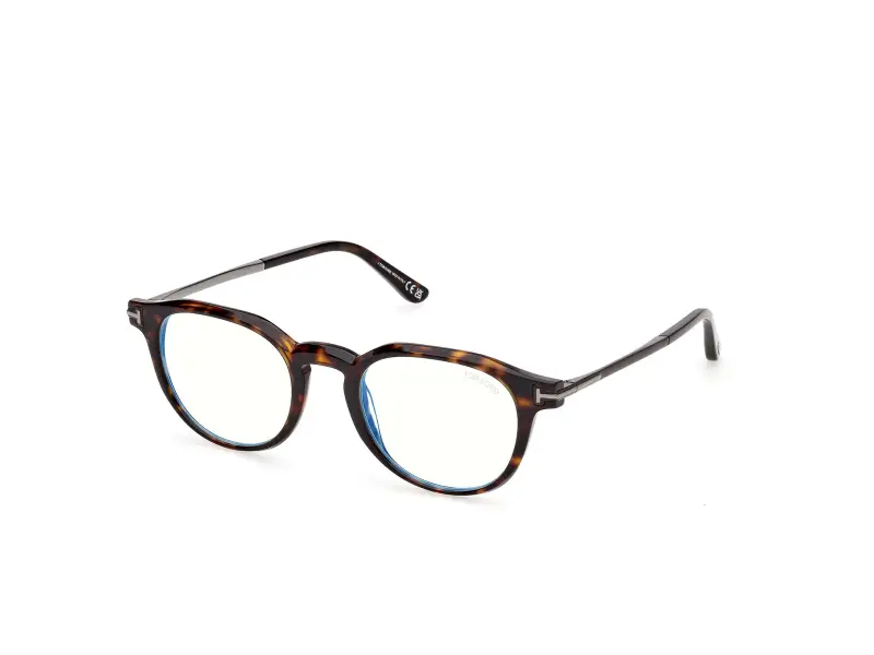 Uomo TOM FORD FT6125-B 052 Montature da vista Acetato Havana Rotonda Normale