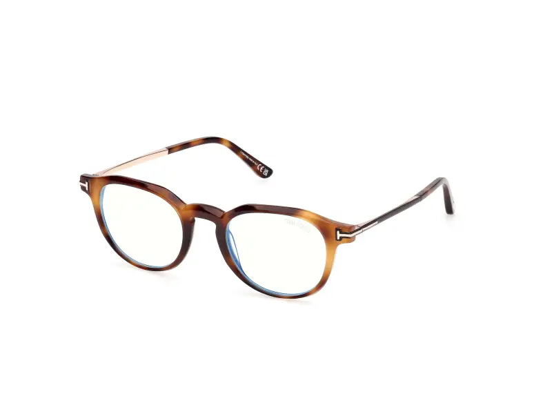 Uomo TOM FORD FT6125-B 053 Montature da vista Acetato Havana Rotonda Normale