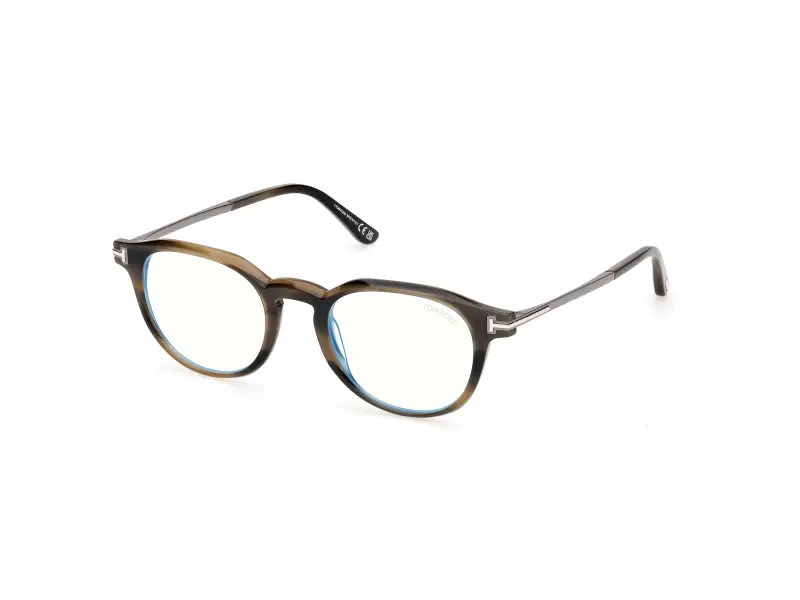 Uomo TOM FORD FT6125-B 055 Montature da vista Acetato Havana Rotonda Normale
