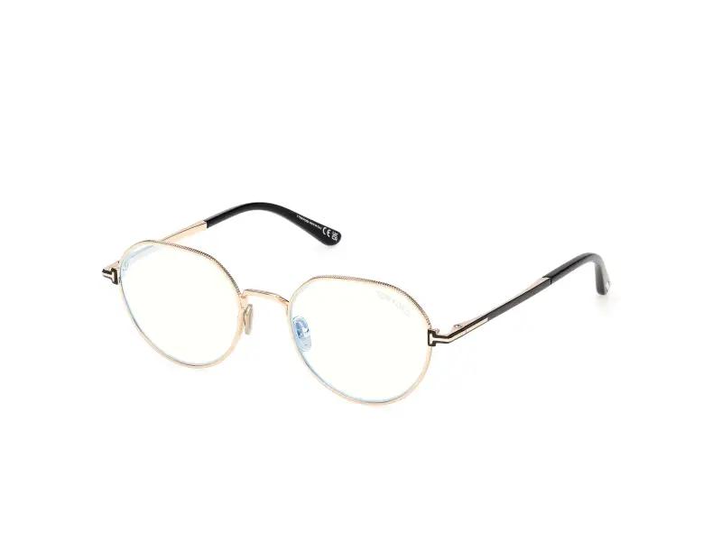 Uomo TOM FORD FT6127-B 028 Montature da vista Metallo Oro Rotonda Normale