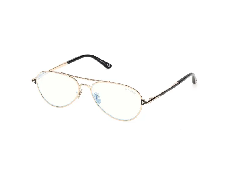 Uomo TOM FORD FT6128-B 028 Montature da vista Metallo Oro Pilot Normale