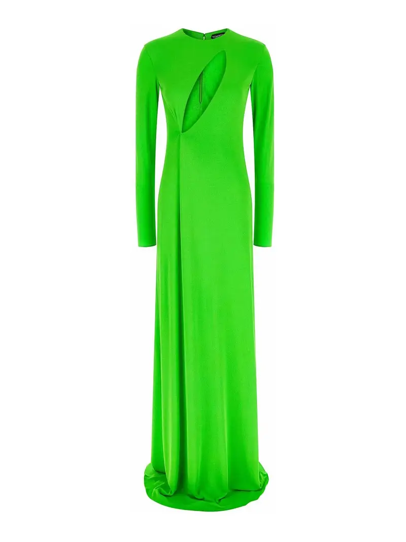 Vestito da sera a maniche lunghe Verde