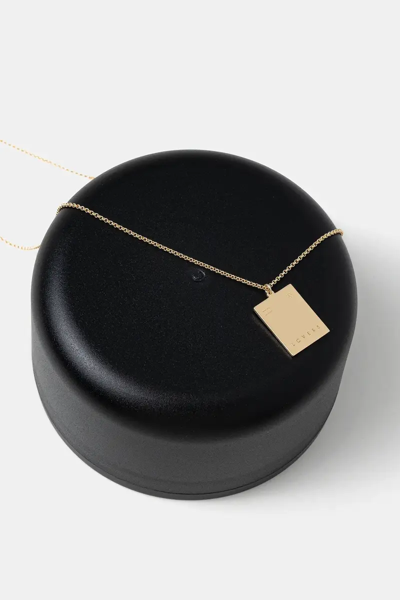 collana d'argento placato oro Tarot Lovers Pendant Gold 101080 miniatura 4