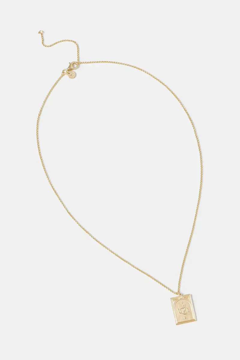 collana d'argento placato oro Tarot Lovers Pendant Gold 101080