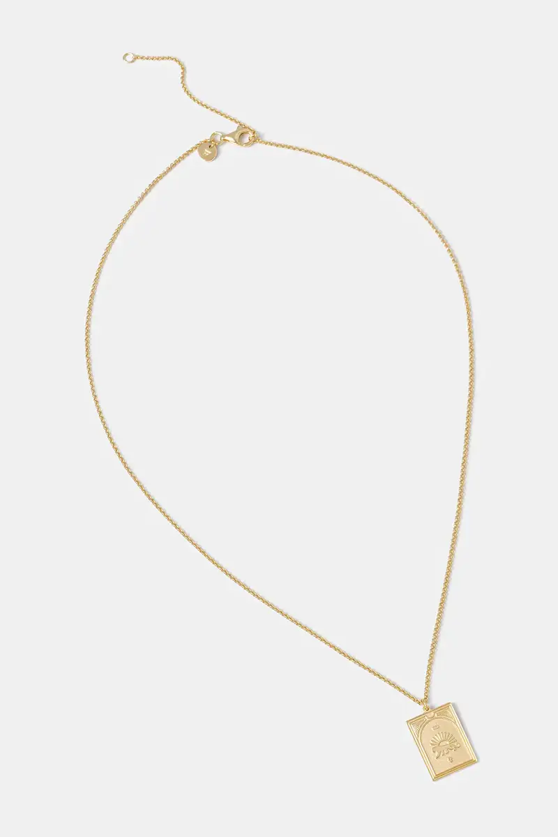 collana d'argento placato oro Tarot Strength Pendant 101086