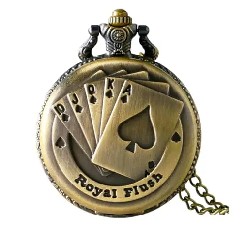 Tomedeks Orologio da Tasca a Quarzo Hollow Collana in Lega Orologio Vintage Orologi Quarzo Colore Bronzo,Orologio da