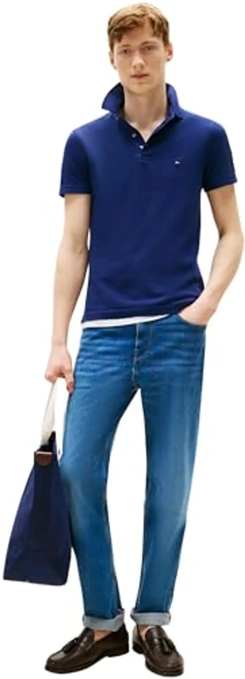 Tommy Hilfiger Polo Uomo Blu 940713 miniatura 3