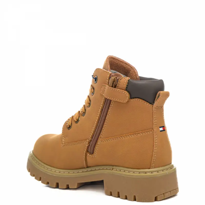 anfibi da bambino con imbottitura a contrasto colore sulla parte alta ocra miniatura 3