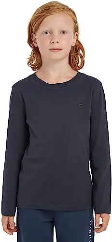 Tommy Hilfiger Bambino Maglietta Maniche Lunghe Basic, Blu (Sky Captain), 8 Anni miniatura 3