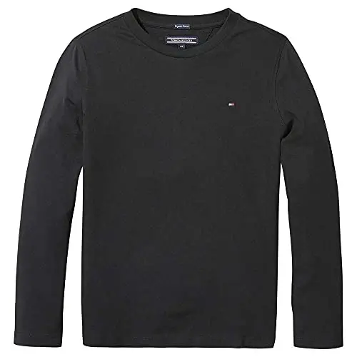 Tommy Hilfiger Bambino Maglietta Maniche Lunghe Basic, Nero (Meteorite), 24 Mesi
