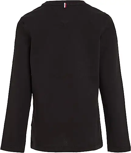 Tommy Hilfiger Bambino Maglietta Maniche Lunghe Basic, Nero (Meteorite), 7 Anni miniatura 2