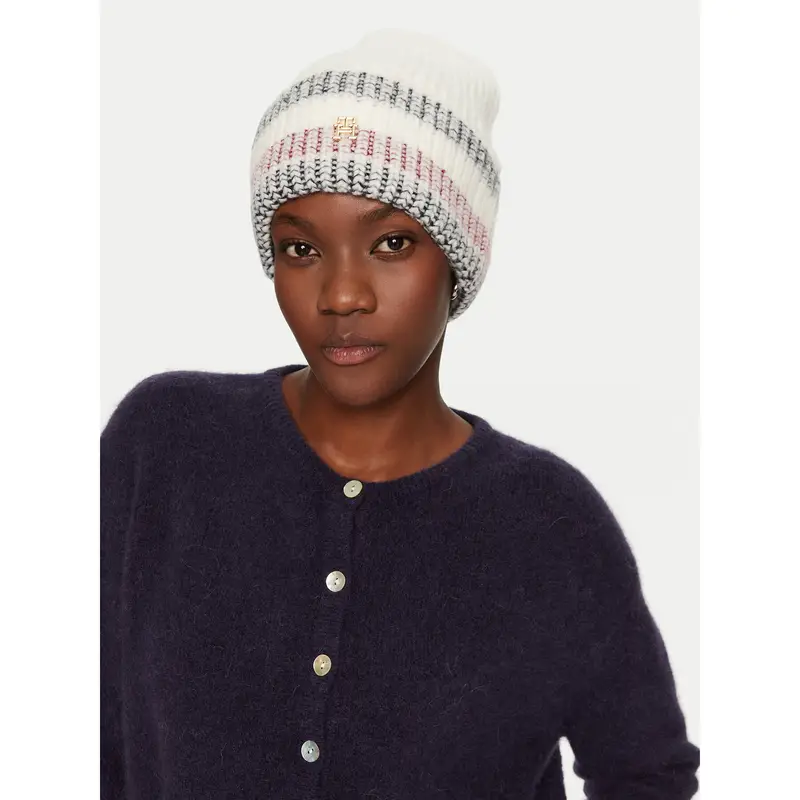 Berretto Tommy Hilfiger Th Varsity Ski AW0AW16636 Écru Écru