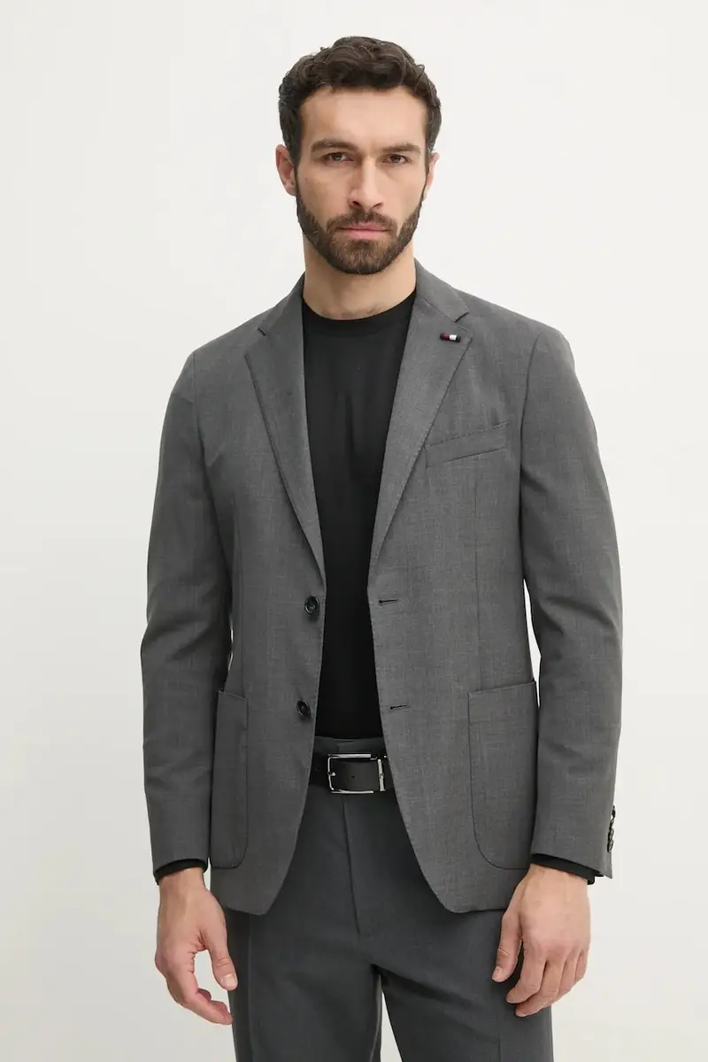 blazer con aggiunta di lana colore grigio SQTHL6505.SQTH401
