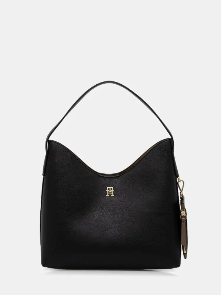 borsa a spalla nera con portamonete