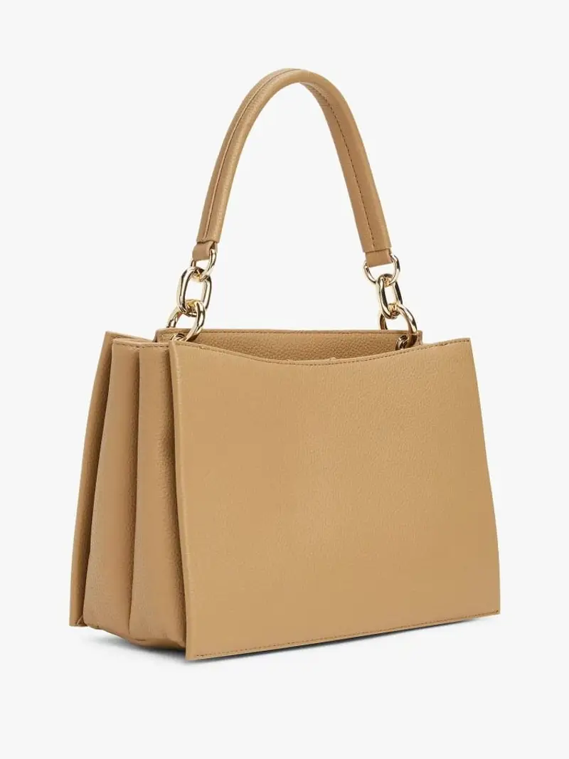 Tommy Hilfiger borsa beige donna in ecopelle con tracolla logo sul davanti miniatura 2