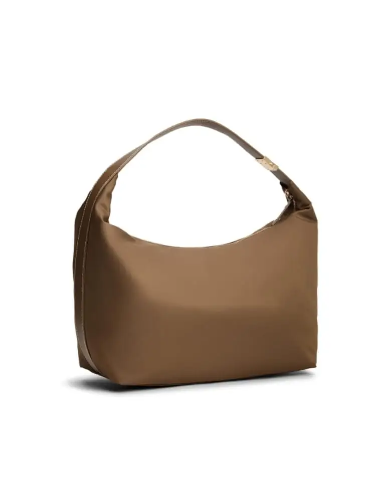 borsa beige scuro donna logo sul davanti miniatura 2