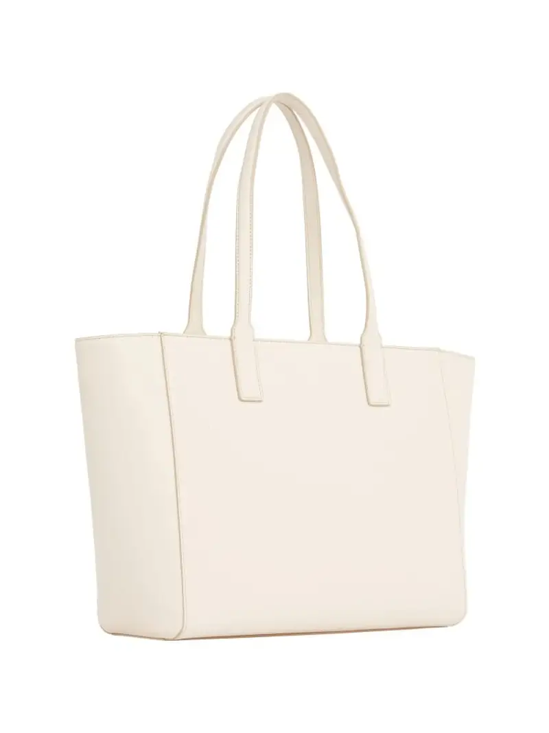 Tommy Hilfiger borsa bianca donna shopping in ecopelle logo sul davanti miniatura 2