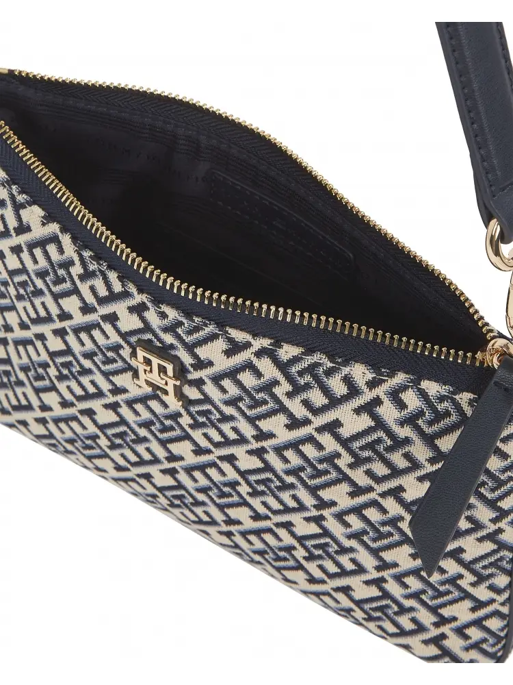 borsa blu navy donna a spalla logo all over miniatura 2