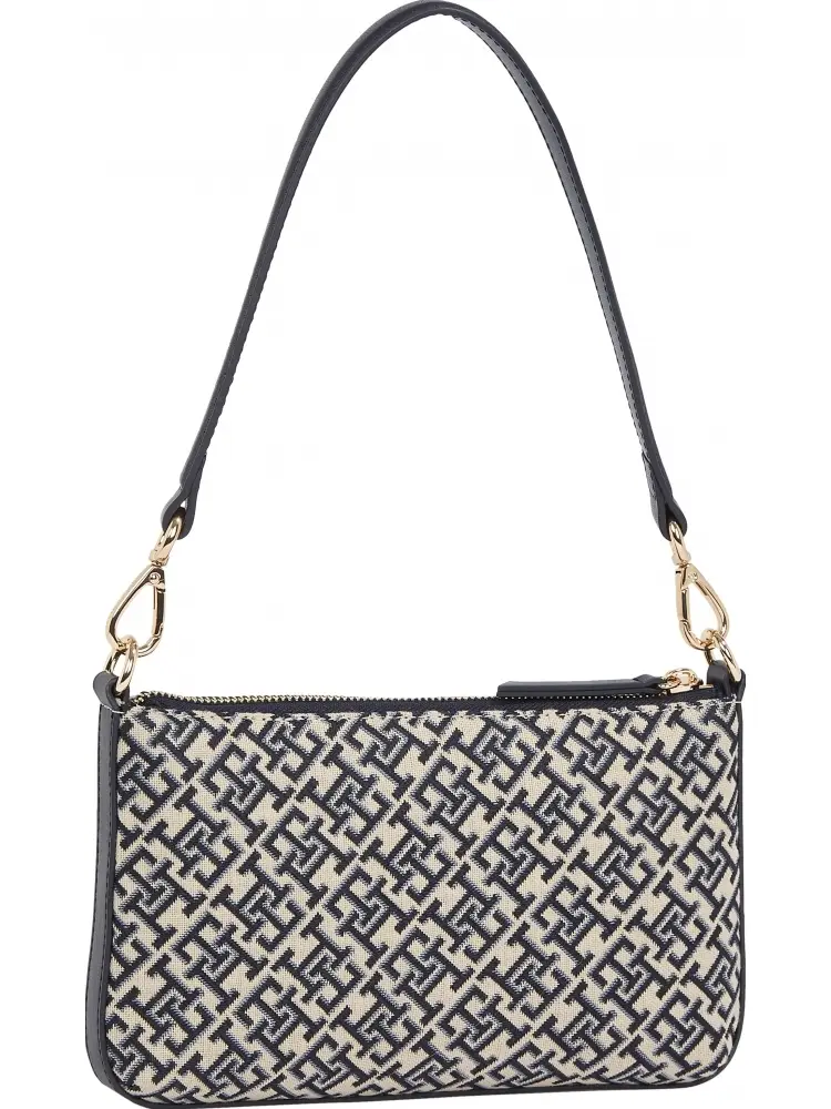 borsa blu navy donna a spalla logo all over miniatura 3