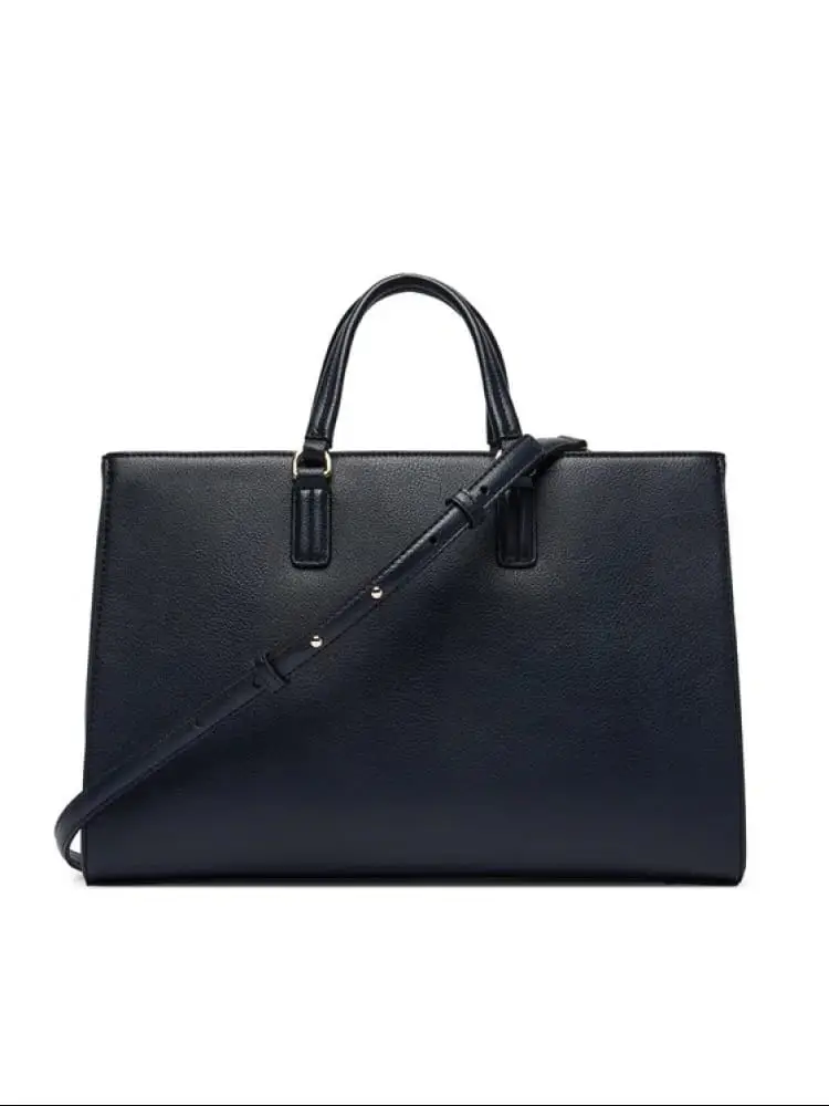 borsa blu navy donna mini logo oro miniatura 2