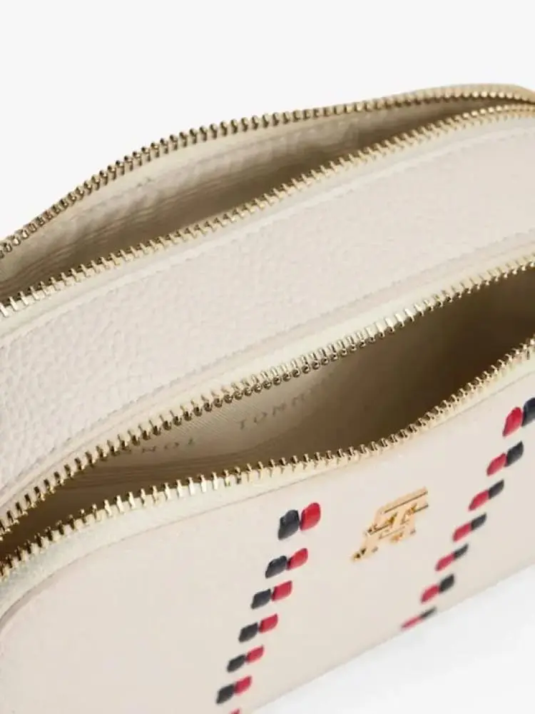 borsa crema donna mini logo sul davanti miniatura 3