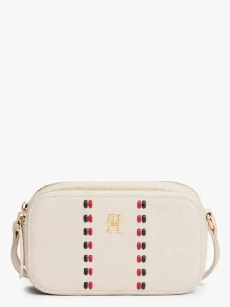 borsa crema donna mini logo sul davanti