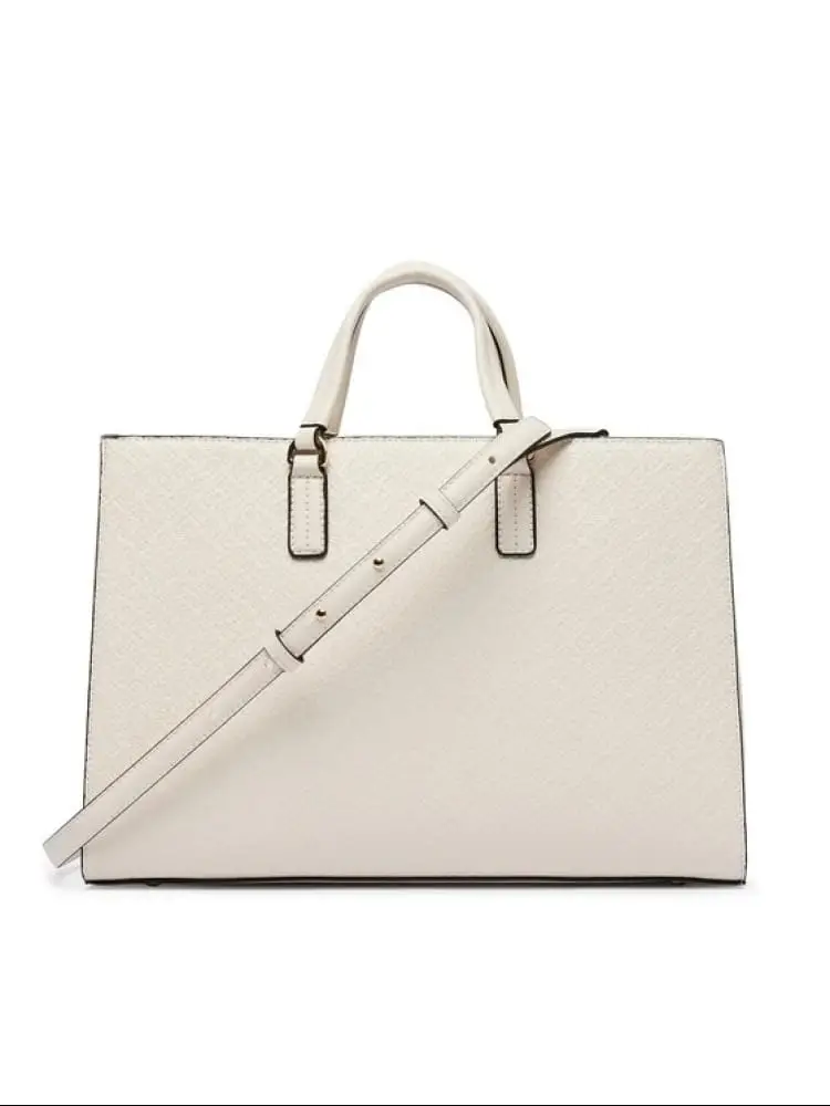 borsa ecru donna logo all over miniatura 2