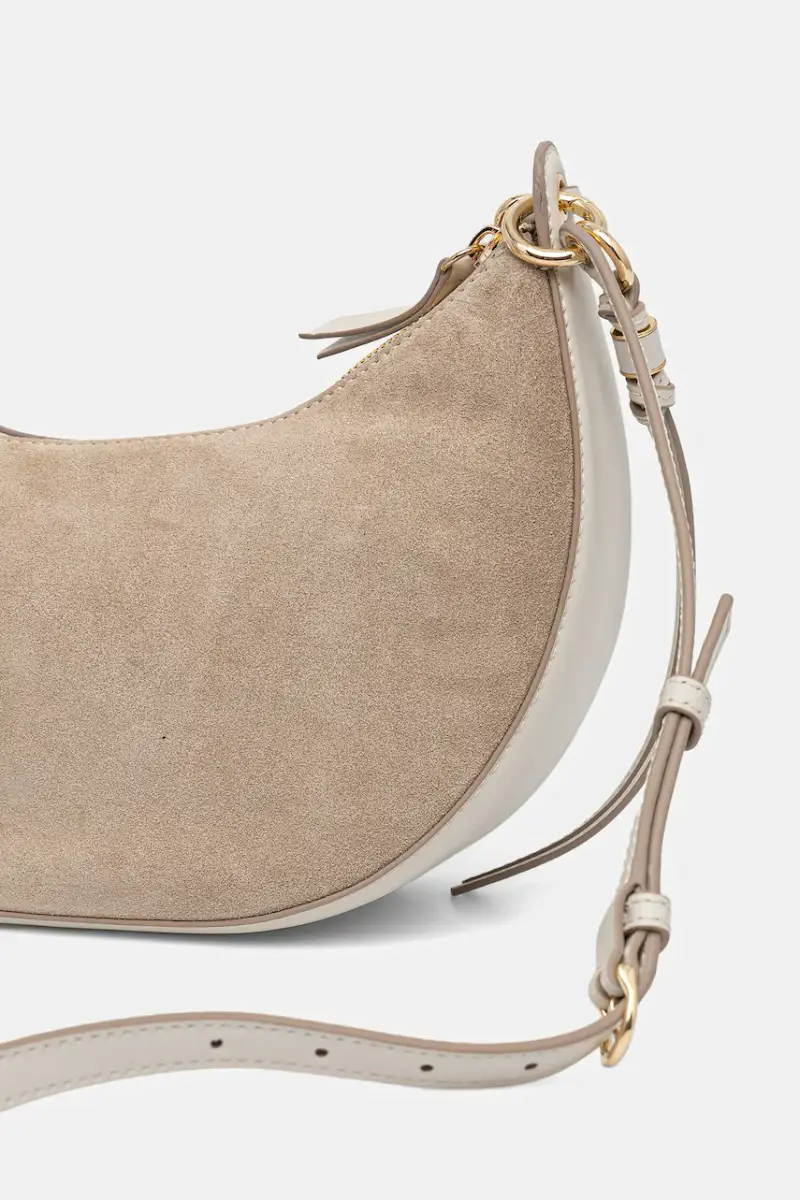 borsa in pelle scamosciata colore beige AW0AW17537 miniatura 3