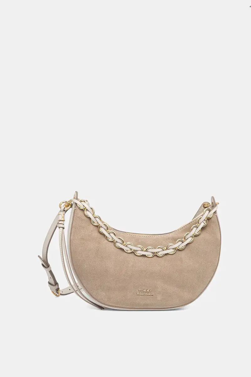 borsa in pelle scamosciata colore beige AW0AW17537