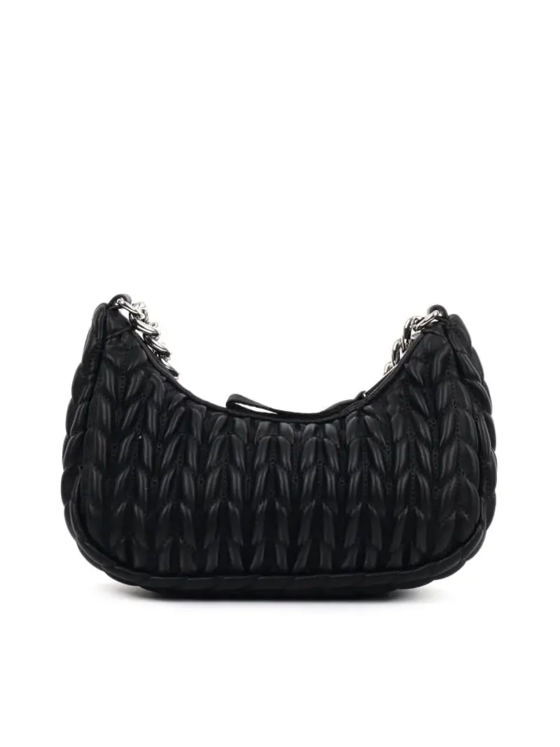 Tommy Hilfiger borsa nera donna in ecopelle a spalla logo sul davanti miniatura 2