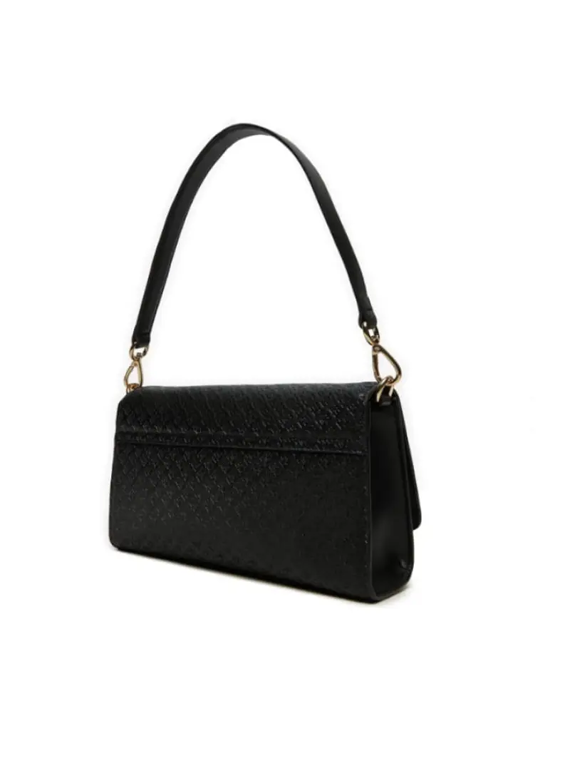 Tommy Hilfiger borsa nera donna in ecopelle con tracolla logo monogram all over miniatura 2