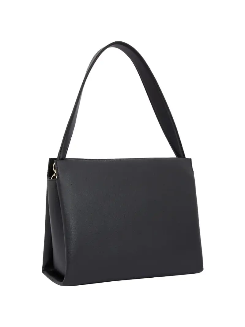 Tommy Hilfiger borsa nera donna in ecopelle con tracolla logo sul davanti miniatura 3