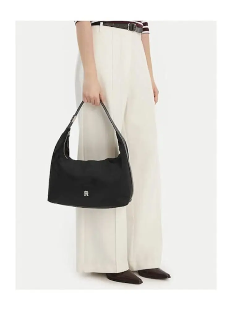 borsa nera donna mini logo miniatura 3