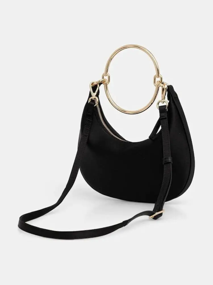 borsa nera donna mini logo miniatura 2