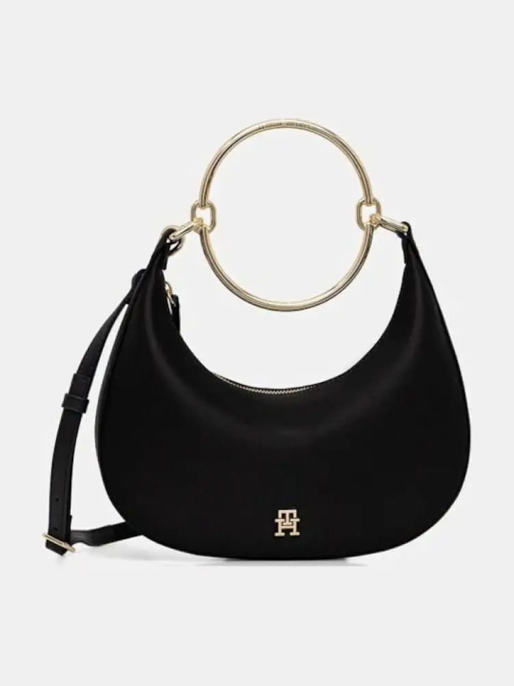 borsa nera donna mini logo