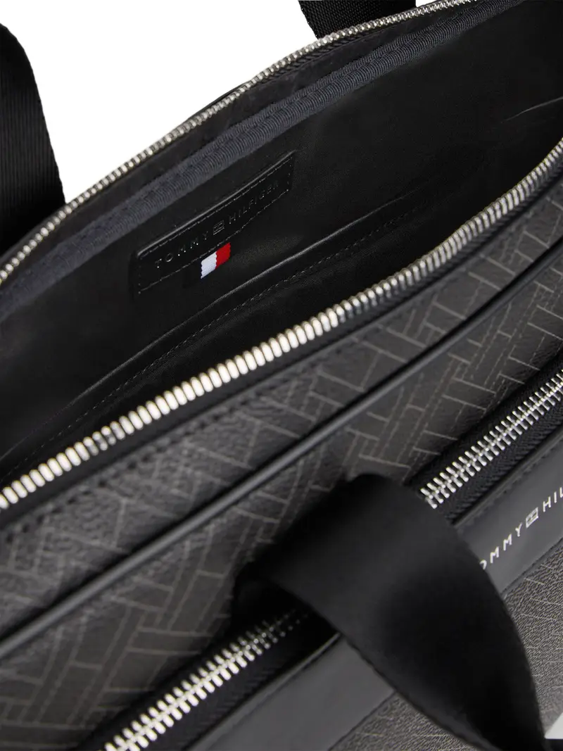 Borsa per laptop grigio chiaro / nero miniatura 2