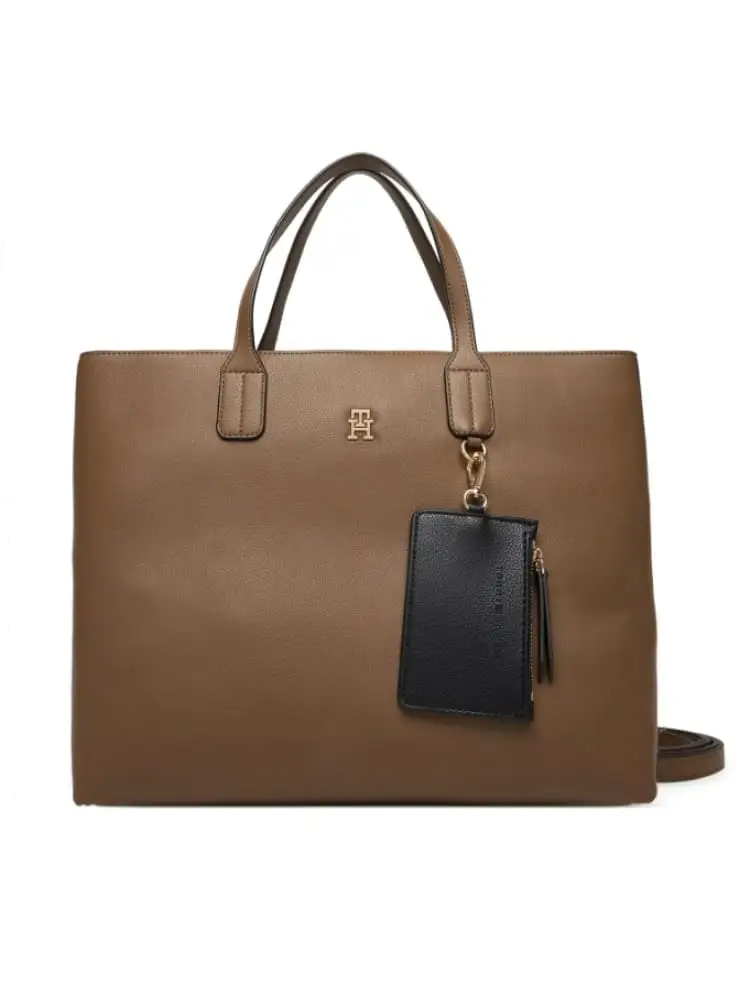 borsa satchel taupe con manico e tracolla