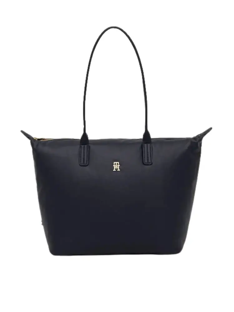 borsa soft shopping in ecopelle nera liscia