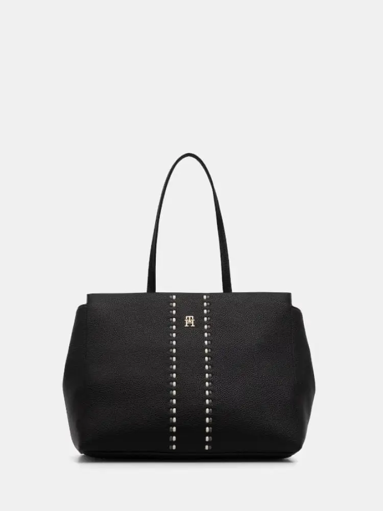 borsa tote timeless nera con inserti iconici